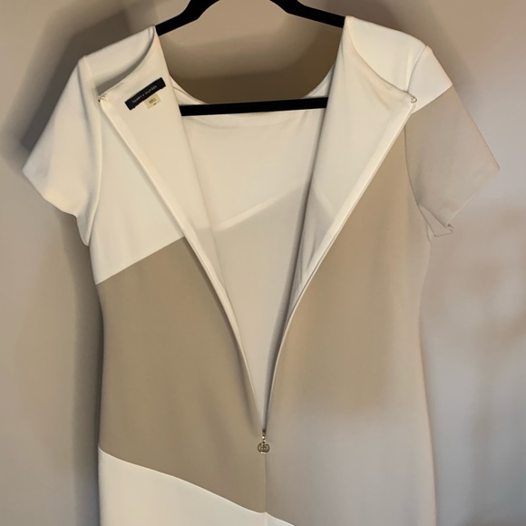 EUC Tommy Hilfiger Short Sleeve White and Cream Colorblock Dress Size 10 - Picture 8 of 10